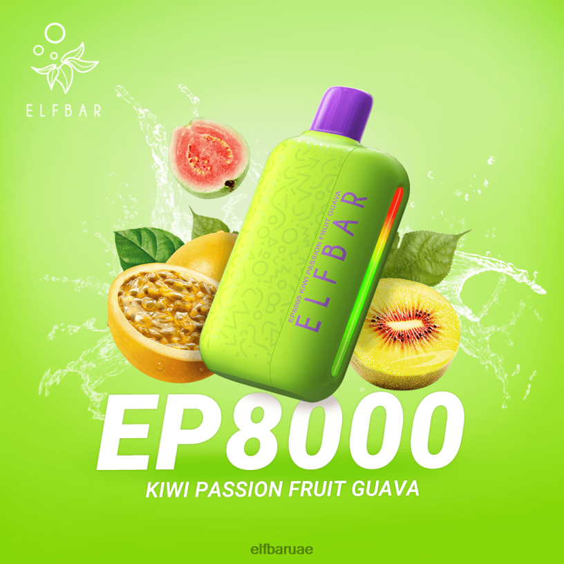 كيوي باشن فروت جوافة ELFBAR نفث vape الجديد ep8000 القابل للتصرف L0J8R60